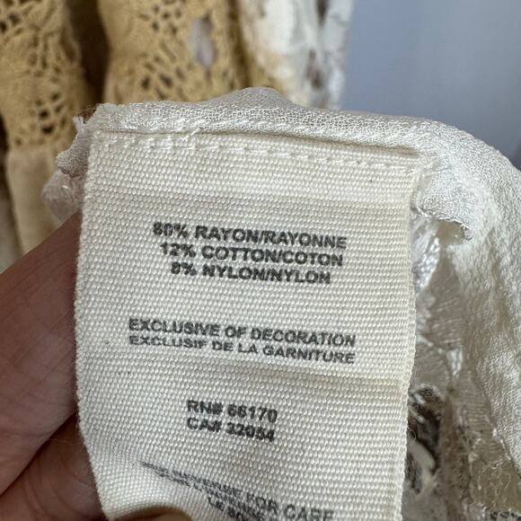 Free People Romantic Godet Floral High-low Skirt Festival Boho Lace Crochet Sz S - Picture 7 of 13